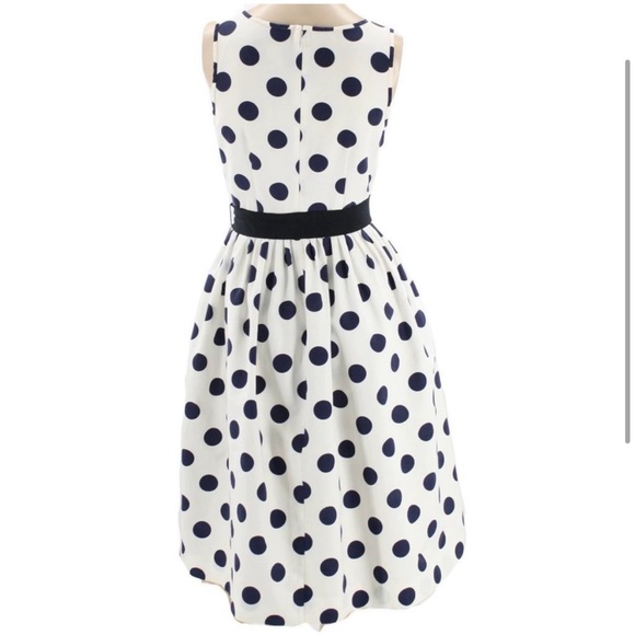 J.Crew Polka Dots Dress with Navy Belt with pockets! - Picture 3 of 10